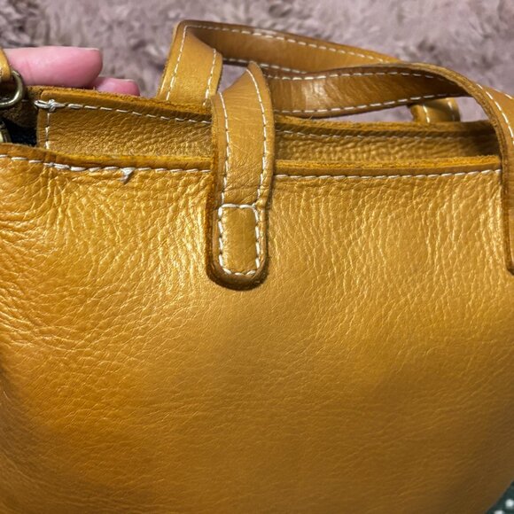 Portland Leather Goods PLG UNICORN Honeycomb gold Zippered Mini Crossbody Tote - Picture 11 of 15